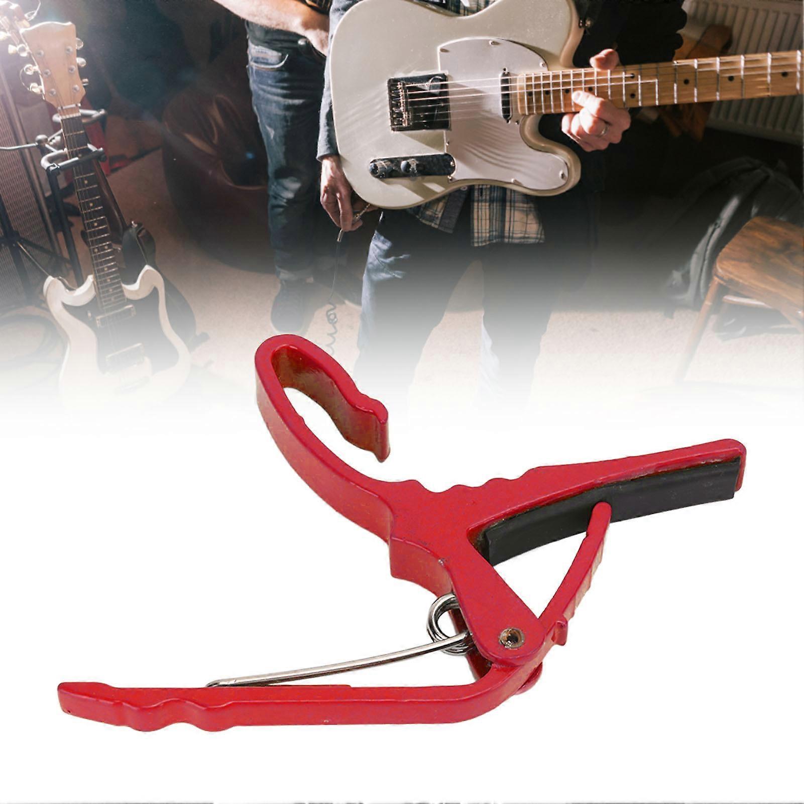 Guitar Capo Alloy Quick Tone Change Portable Instrument Accessory for Playing Performance Red 