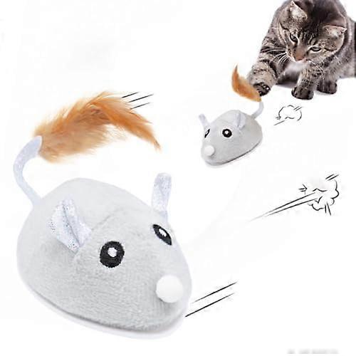 Interactive Version2 Automatic Cats Plush Toys For Indoor Use Gray Plush Material