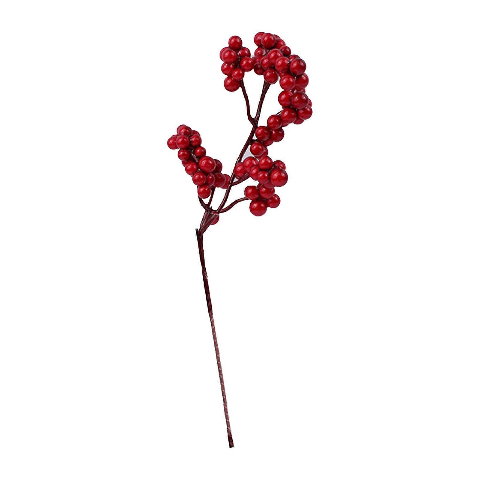 14pcs Artificial Red  Stems Red  Picks  Branches Decorations for Christmas Tree Decorations