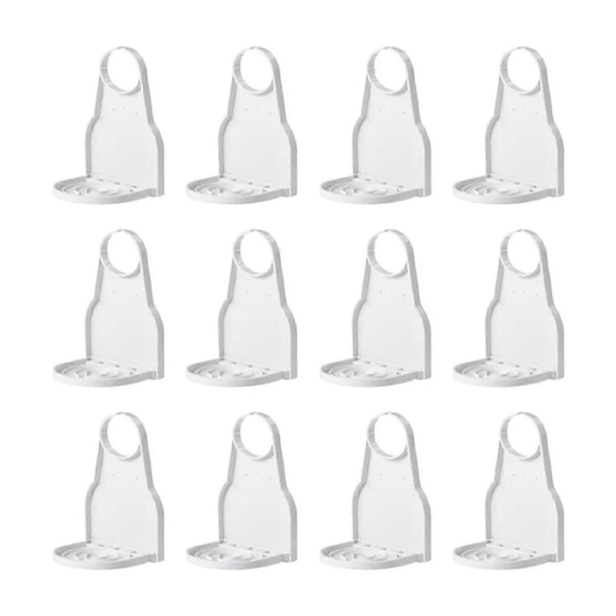 12pcs Cup Holder Anti-overflow Laundry Detergent Cup Holder Folding Bracket Seamless Hook White