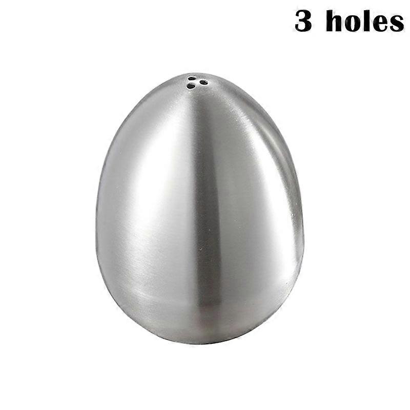 1 Pcs Durable Stainless Steel Egg-Shaped Salt Pepper Shaker Table Server Kitchen