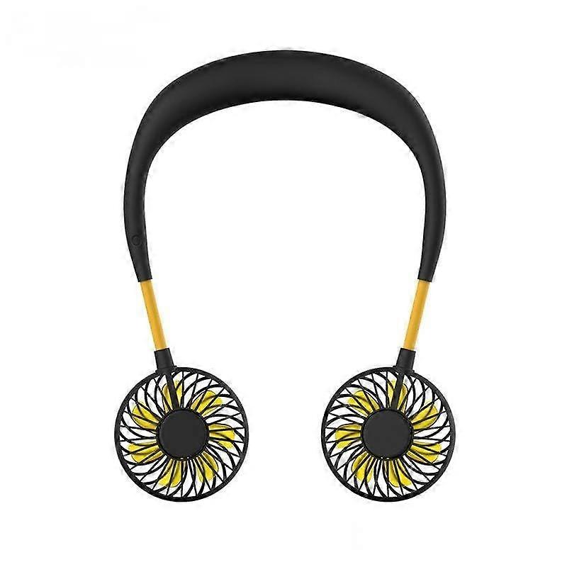 Lazy Halter Fan USB Charging Mini Fan Belt Rainbow Color Light Little Fan.