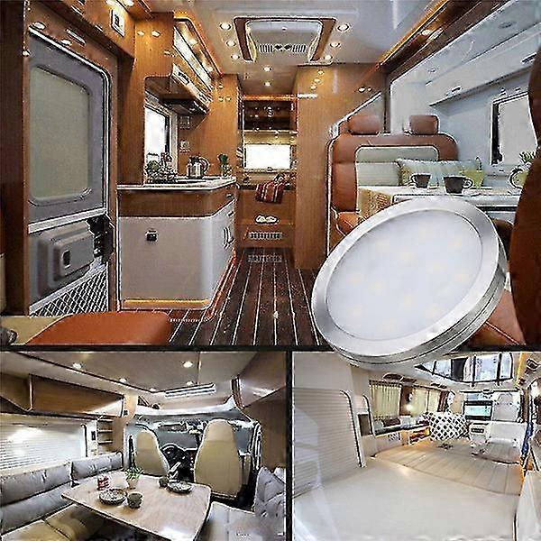 JiaWei 12V LED Light RV Camper Trailer Boat Interior Ceiling Down Roof Showcase Round Lamp Kyu