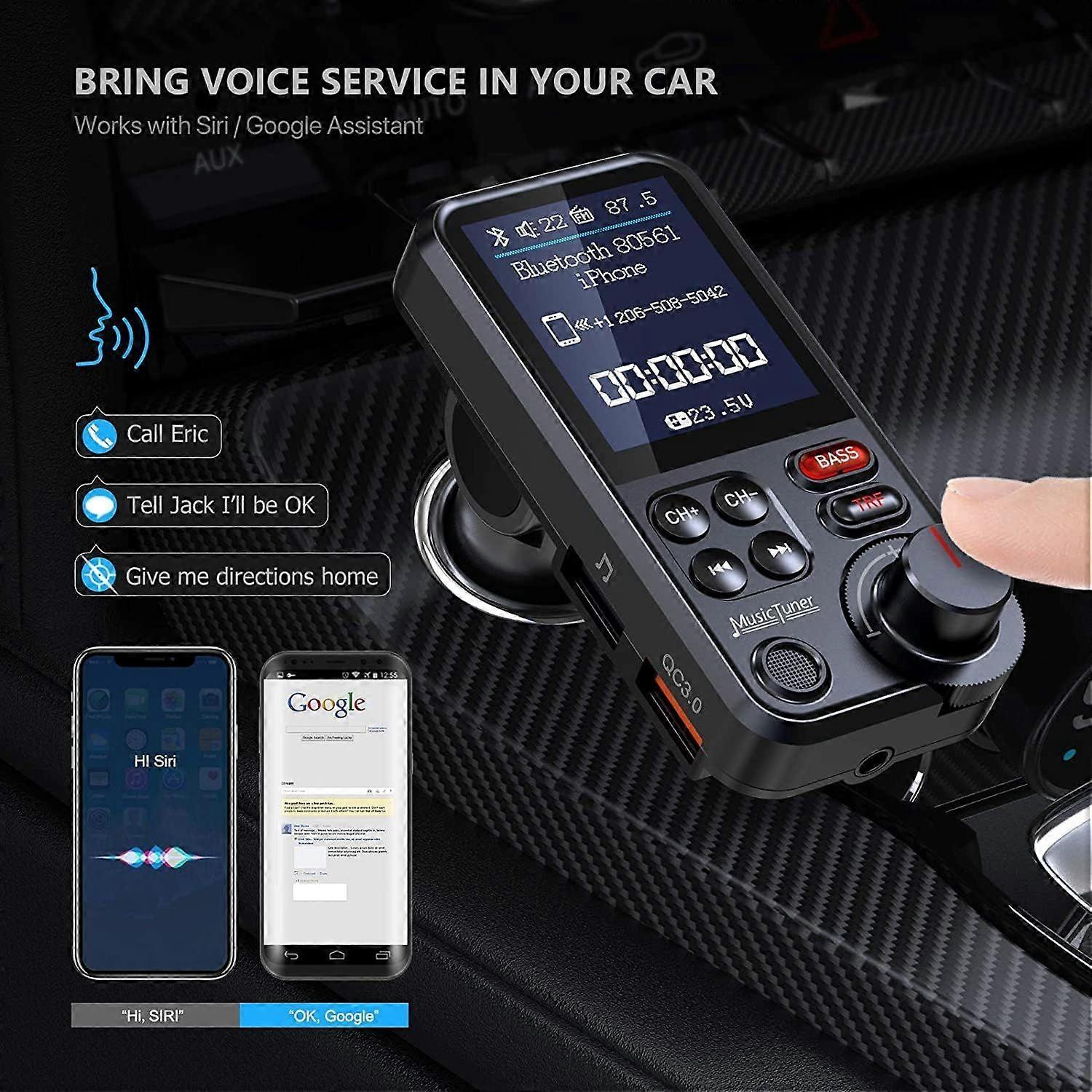 Bluetooth FM Transmitter, Car Radio Audio Adapter