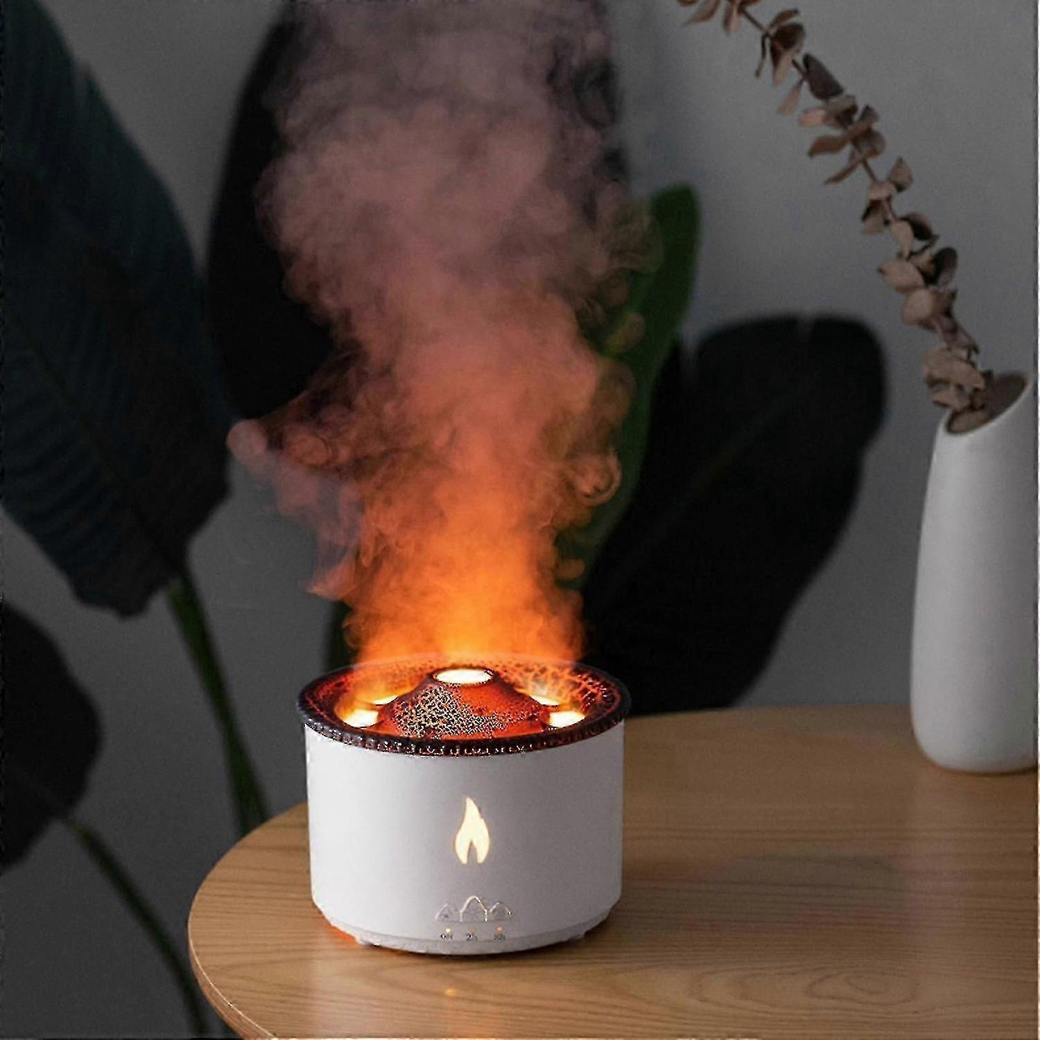 Flame Humidifier Mute Aromatherapy Machine Bedroom Light Fog Volume Air Purification Diffuser Aromat