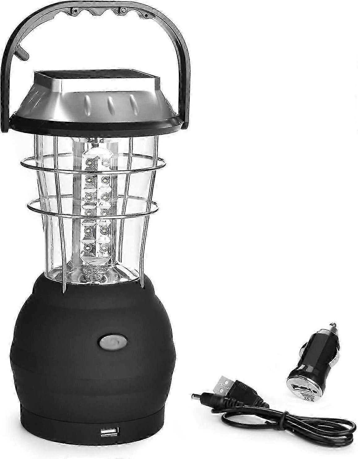Solar Lantern, Ultra Bright Led Camping Light, 2 Adjustable Lighting Modes, 5 Charging Methods, With Crank, Long Lighting Duration For Camping Hiking