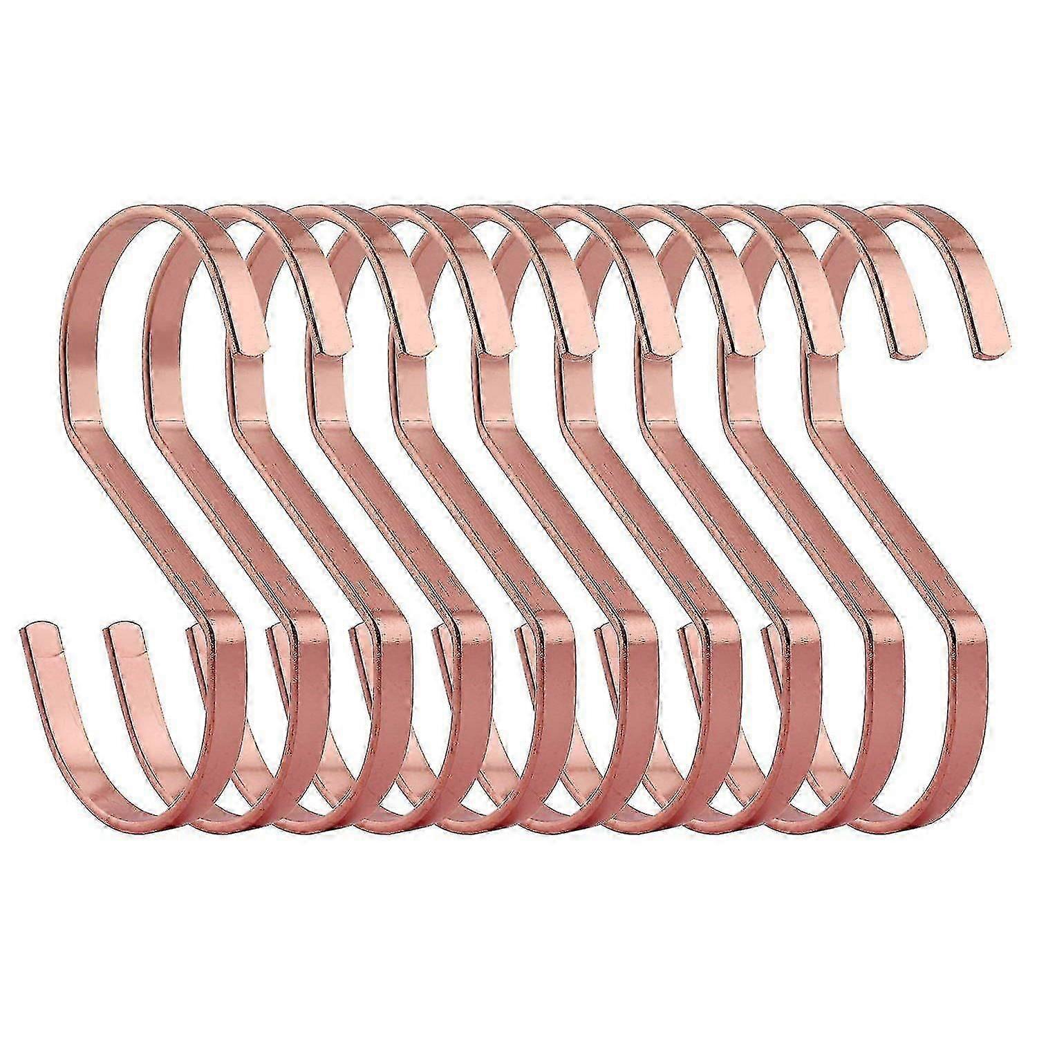 10-pack 4 Inch Gold Chrome Finish Steel Hanging Flat Hooks - S Shaped Hook Heavy-duty S Hooks, For (haoyi)