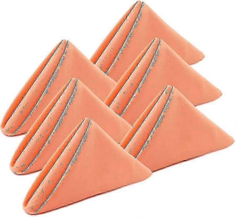 Set di 6 tovaglioli in cotone salmone - Biancheria da cucina arancione rosa