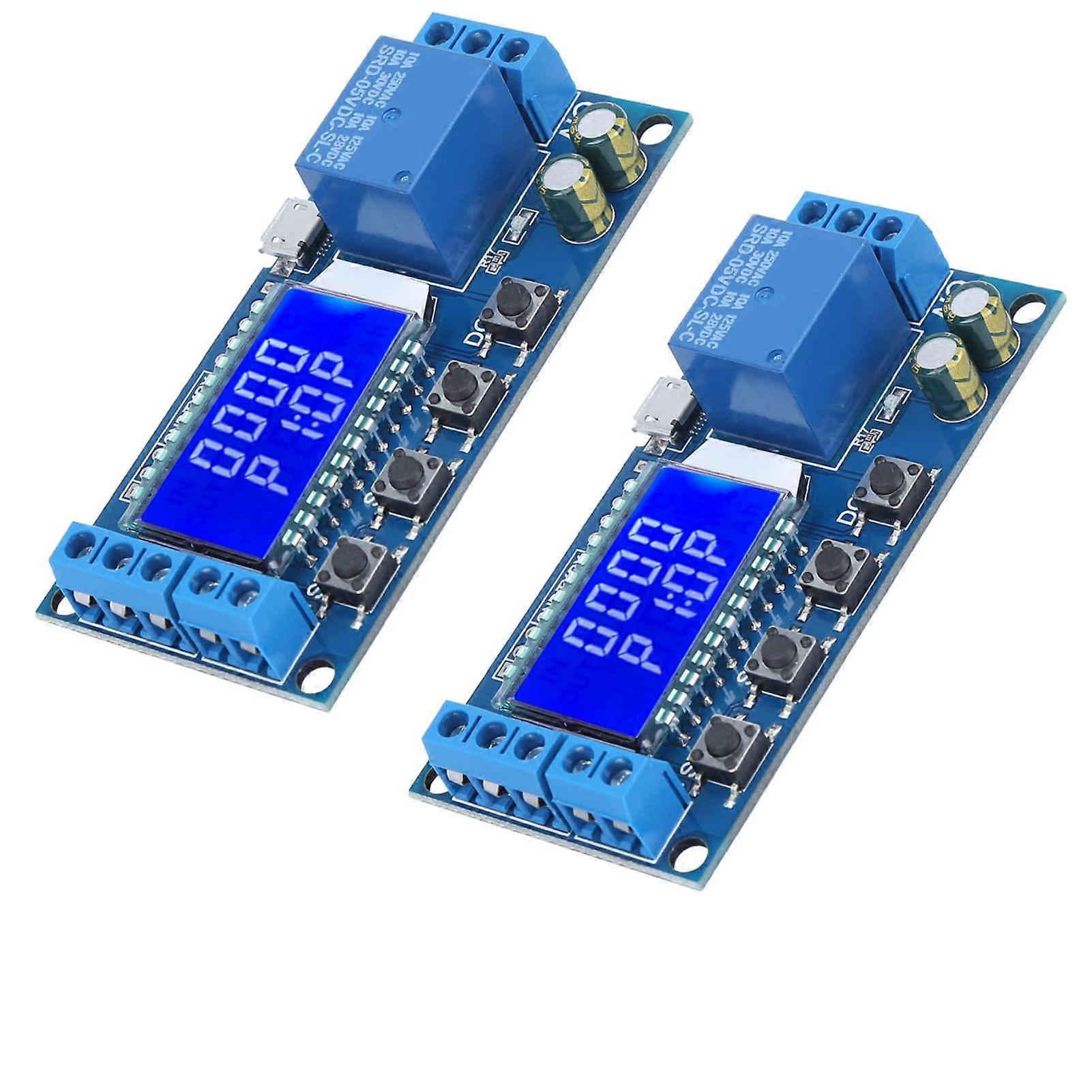 2PCS Timer Delay Relay XY-LJ02 Cycle Trigger Switch Circuit with LCD Display, Adjustable Timing, Compact Design