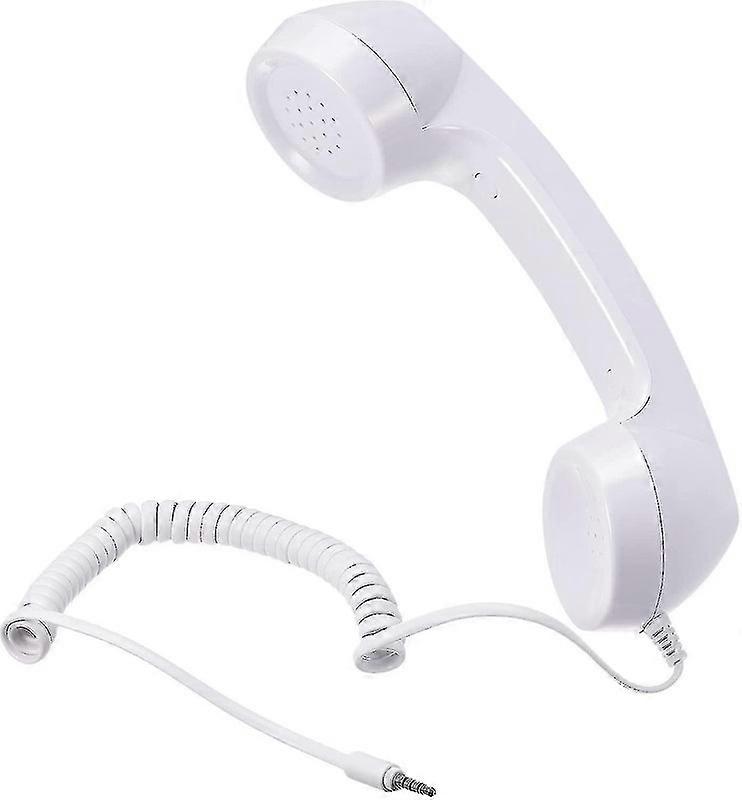 3.5mm Retro Telefoon Handset Telefoon Ontvanger Voor Microfoon Luidspreker Smoothpink--Wit