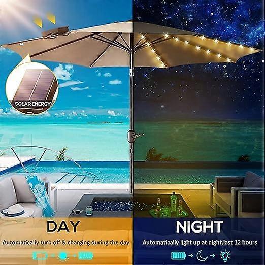 Garden Umbrella String Lights Solar Powered with Remote Control Solar Parasol Lights LED