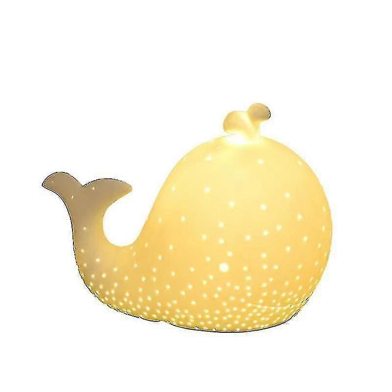 Creative Ceramic Lovely Whale Led Table Lamp