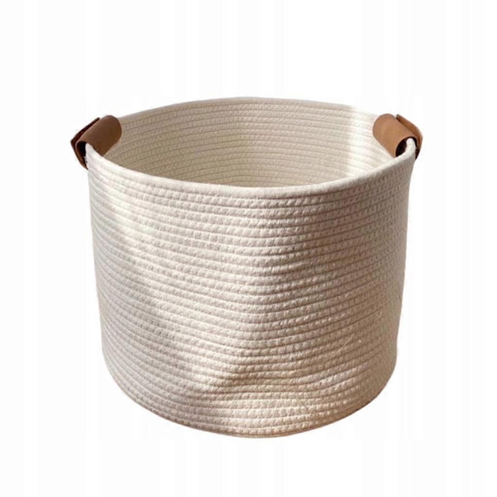 Drawstring Braided Basket With Book Holders,