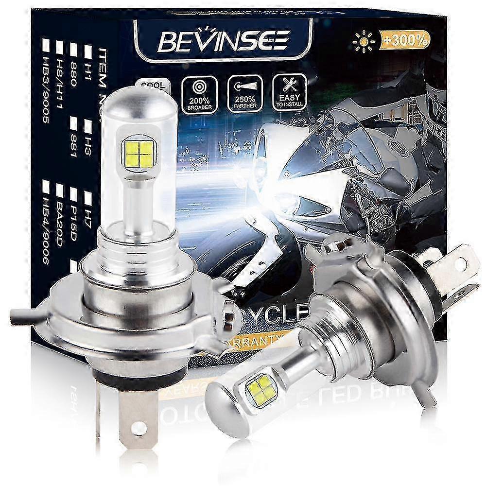 Bevinsee H4 Led Scheinwerfer Für Motorräder Einstrahl H7 H1 H3 Led Lampen 12v 6000k Weiß Moto Headla