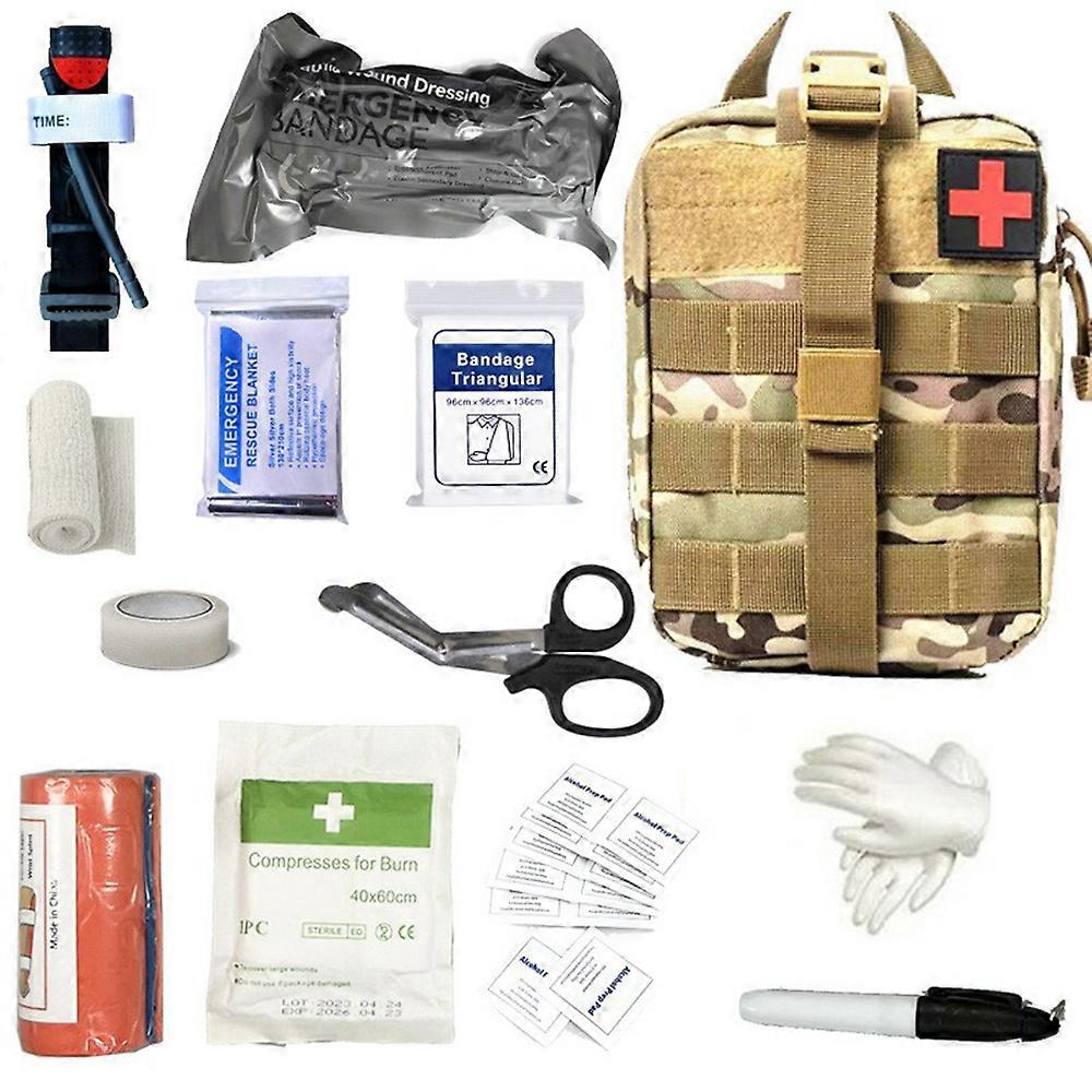 33Pcs / Set Kit d’urgence tactique pour le traitement médical de premiers secours CS en plein air avec sac de rangement - CP 