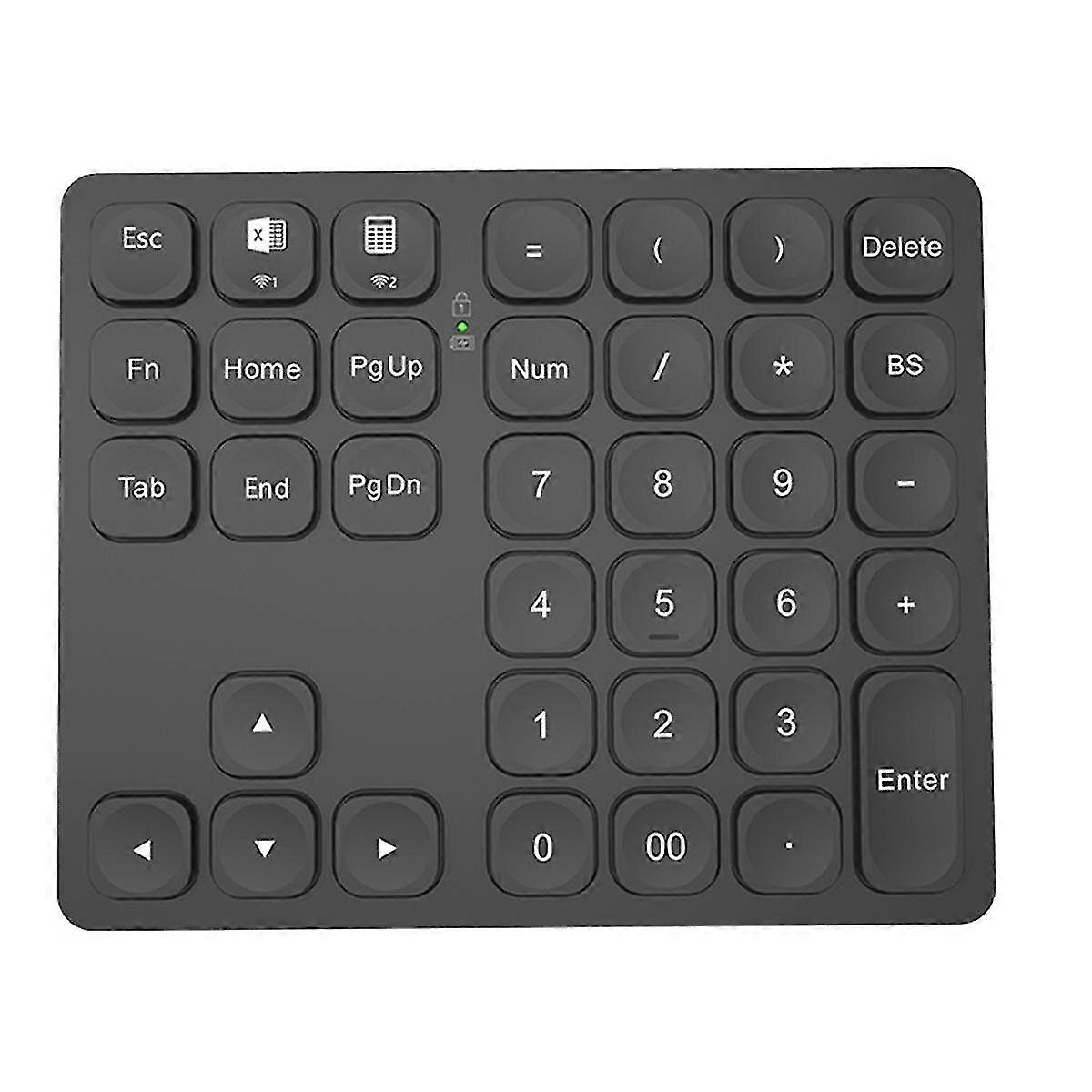 Dual Bluetooth Rechargeable Wireless Numpad for PC Laptop Windows, Silent Numeric Keypad