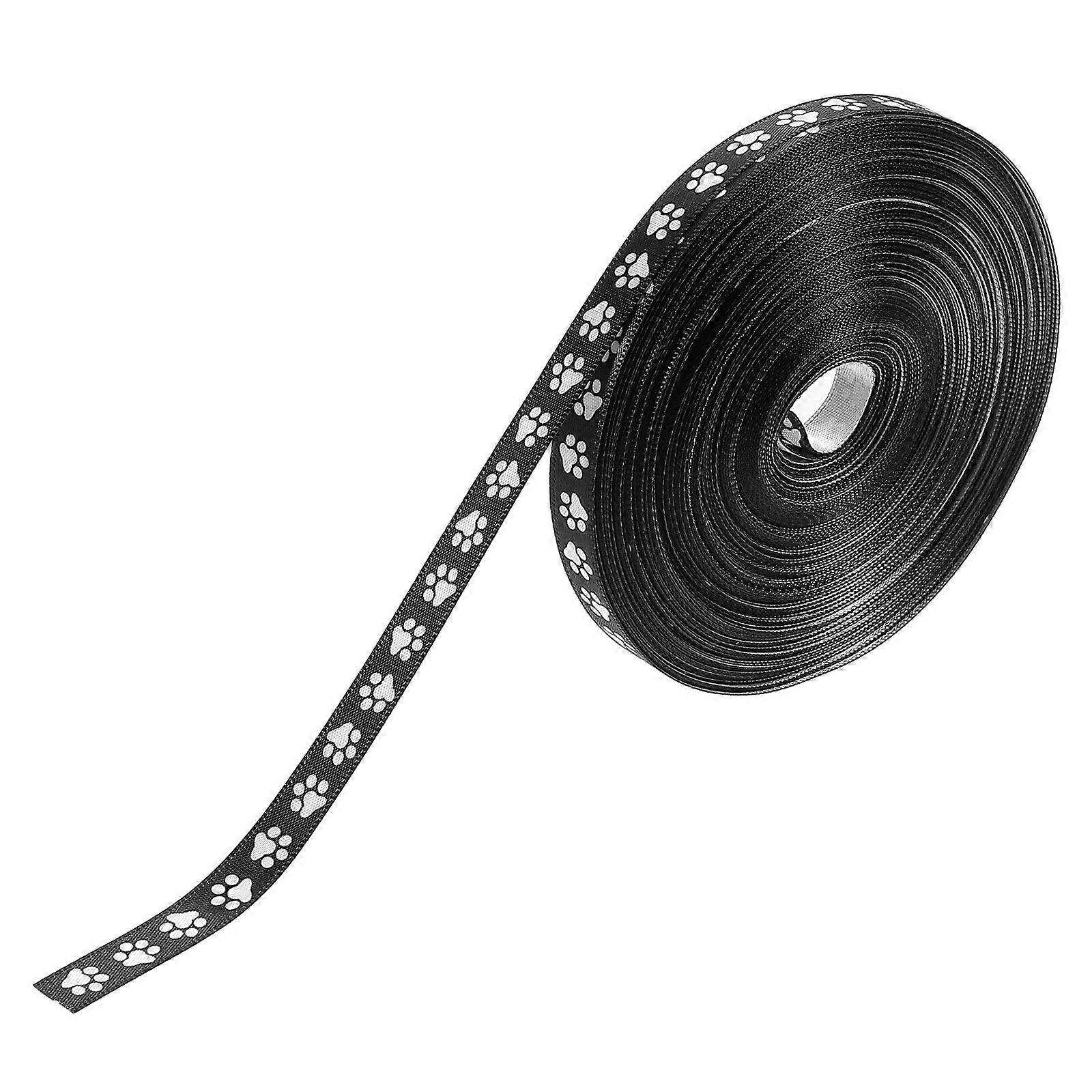 It sounds like you're describing a product listing for **White Paw Print Grosgrain Ribbon** with a **cute dog pattern**, suitable for **gift