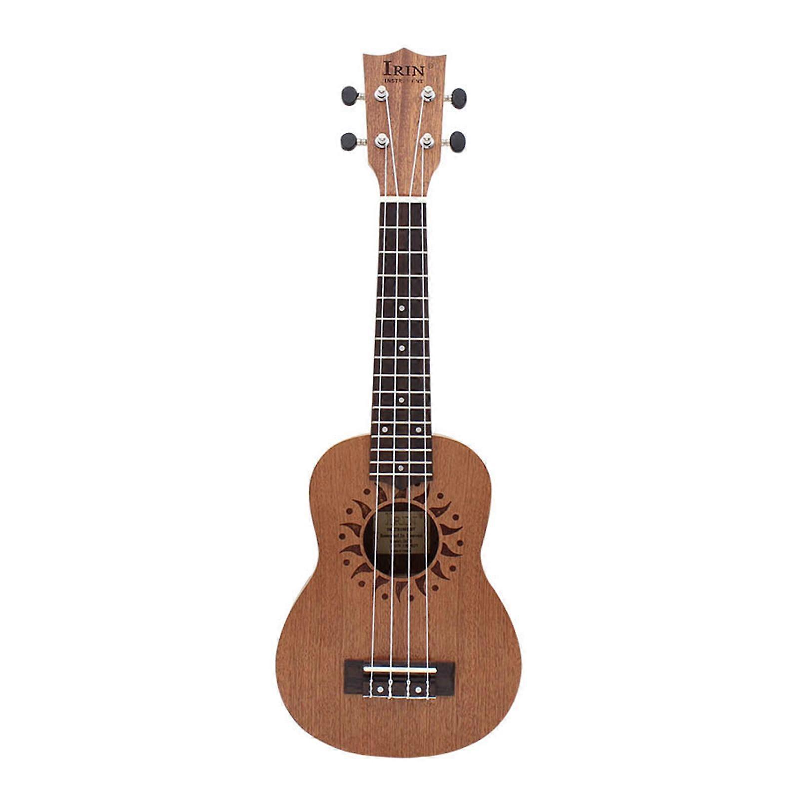 21inch Beginners Hawaiian Ukulele Instrument Kid Small Guitar Four String Sunflower Pattern Ukulele Simple and Fun