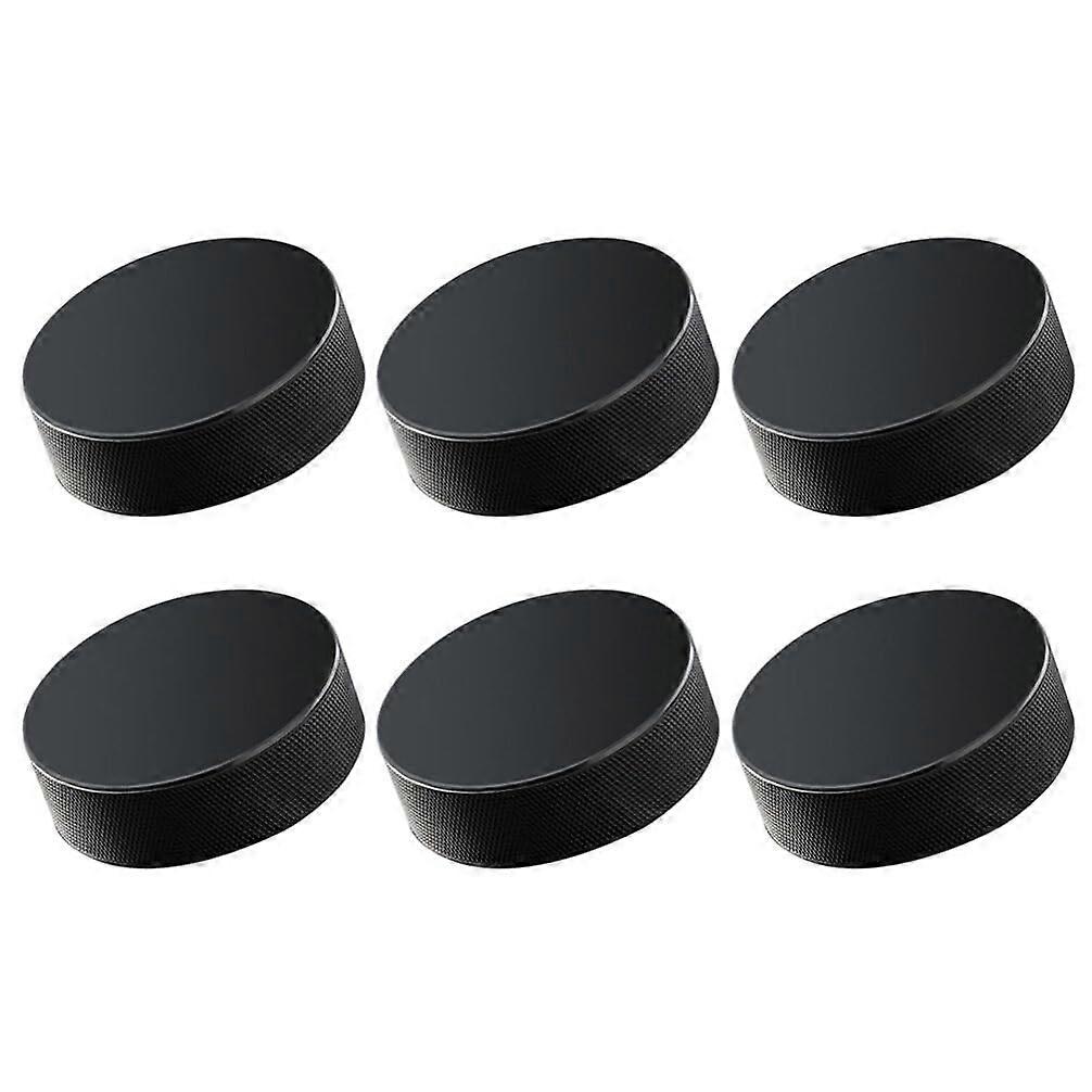 Pack of 8 normal hockey balls, black roller hockey, stick handling puck