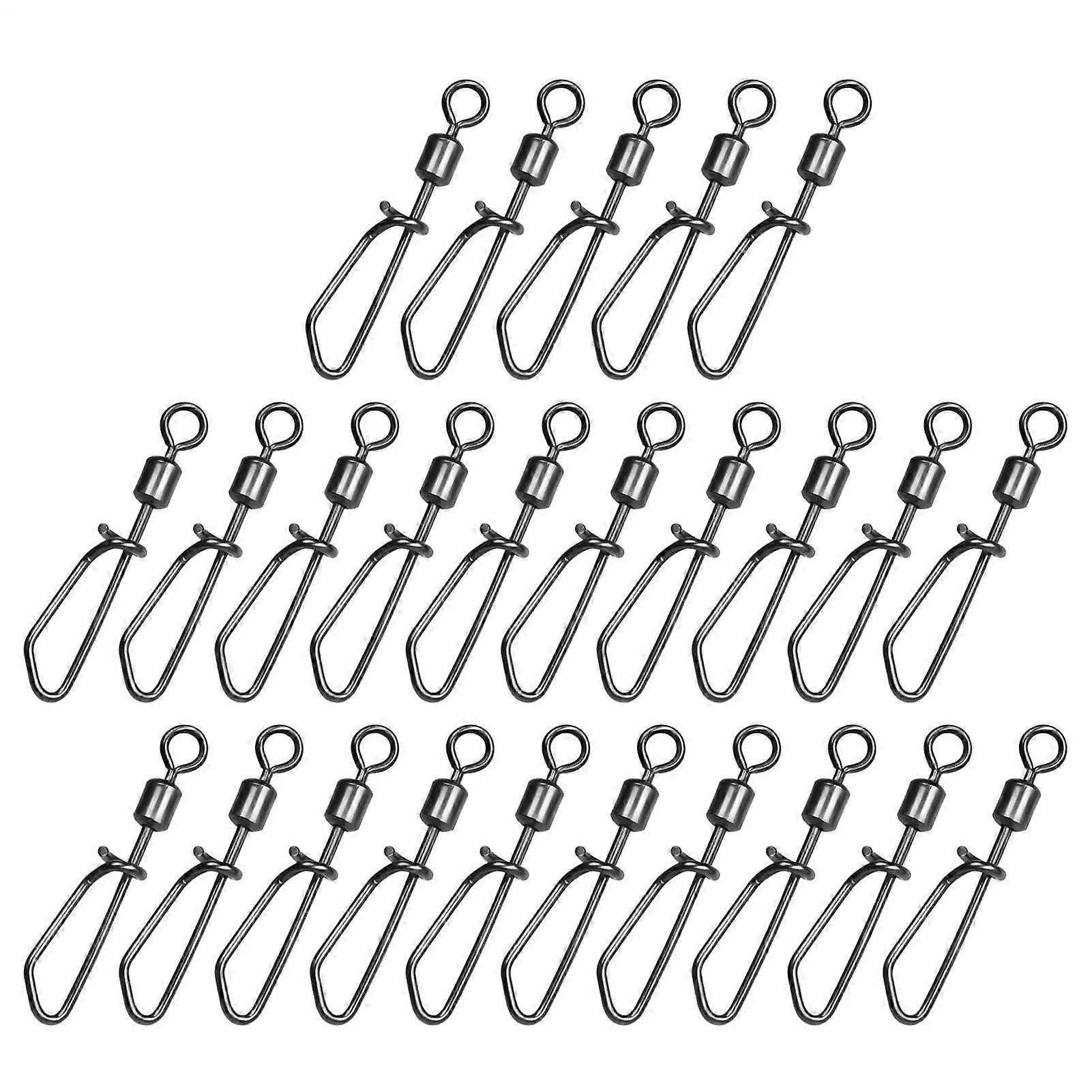 Quick Fishing Snaps - 25 Flexible 360-Degree Drehclips for Quick Attach Bait Hooks Tackle Box Accessories 4# 25pcs
