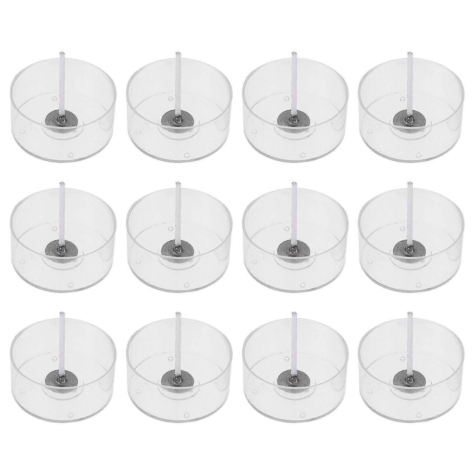 Tealight Cups With Wick: 10pcs Plastic Tealight Candle Cups Jars Empty, Tealight Cups For Candle Making, Tealight Candle Holder With 24 Pcs Candle