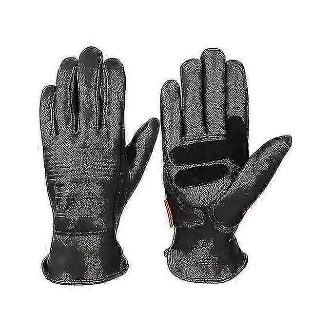 قفازات جلد البقر للدراجات النارية للرجال | قفازات راكب الدراجة النارية من جلد البقر المتين | قفازات ركوب الجلد Ozero