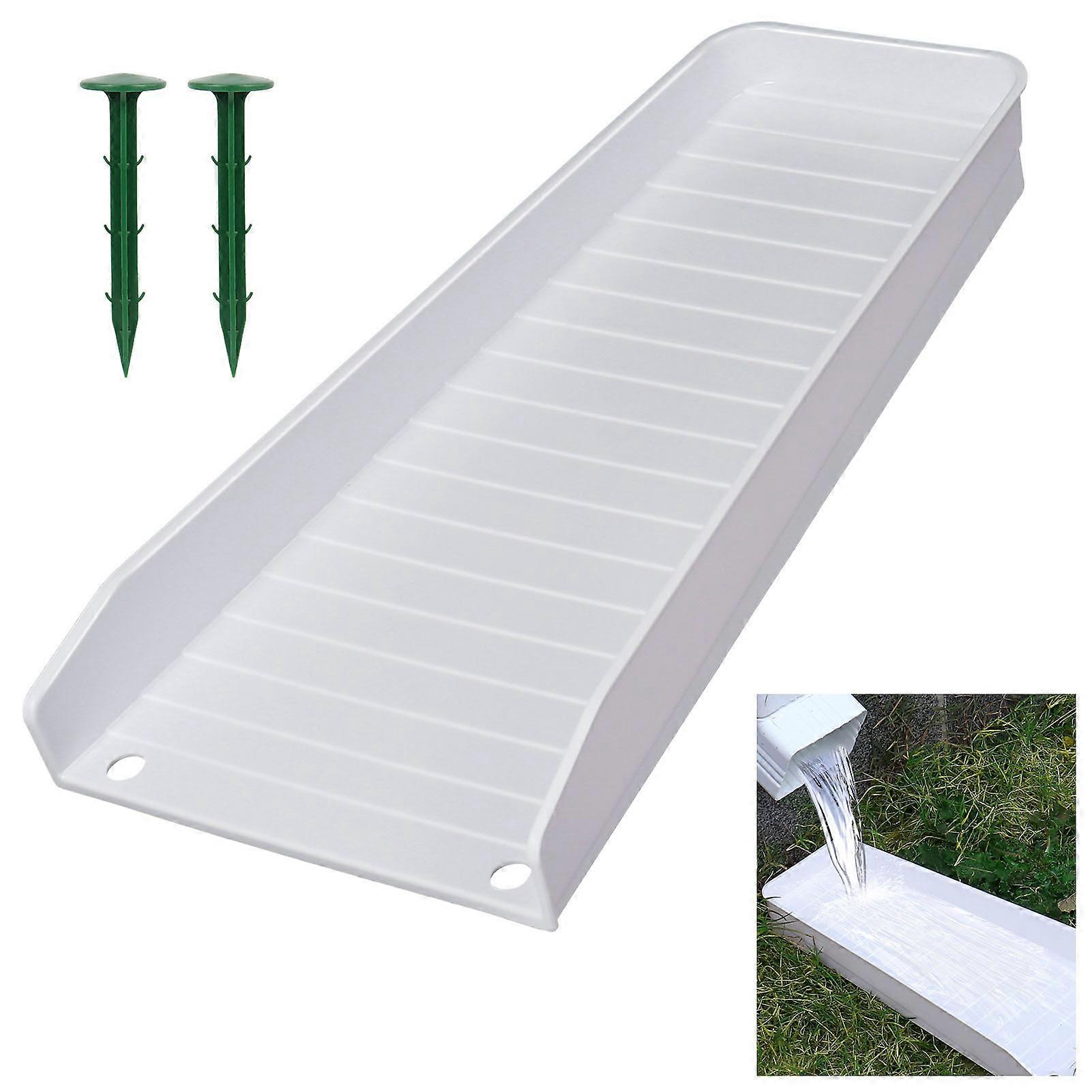 4PCS Downspout Splash Block Rain Gutter Downspout Extensions Fixable Downspout Extender with 8 Fixing Nails Protect House Foundation White 