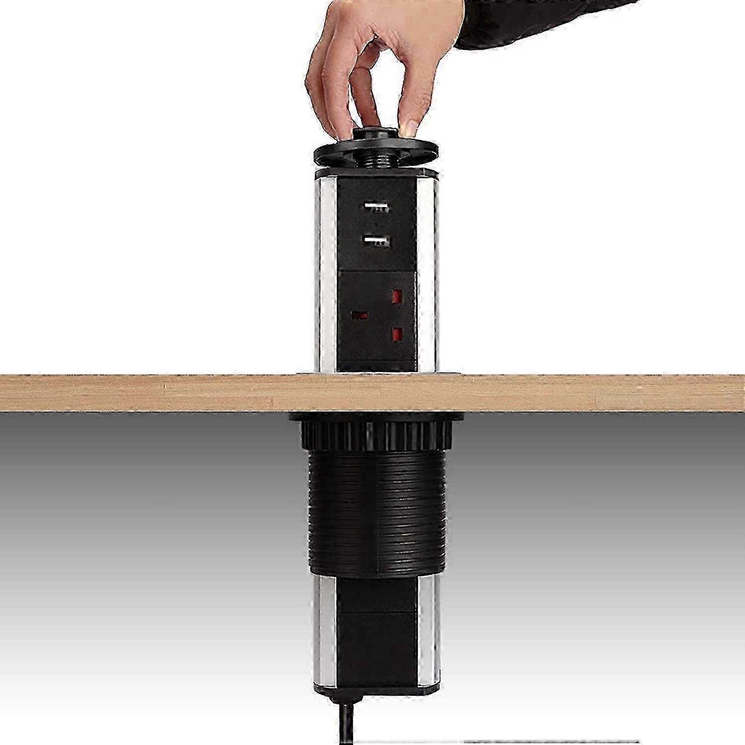 2025 Kitchen Worktop Pop-Up Electrical Plugs with Integrated USB Charging Ports -