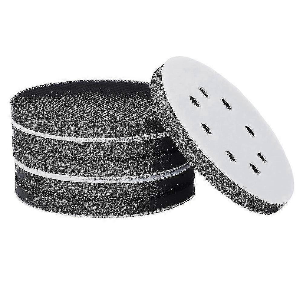 6 Pieces of 5 Inch (125mm) 8-Hole Soft Sponge Interface Pads Suitable for Sanding Pads and Hook & Loop Sanding Discs
