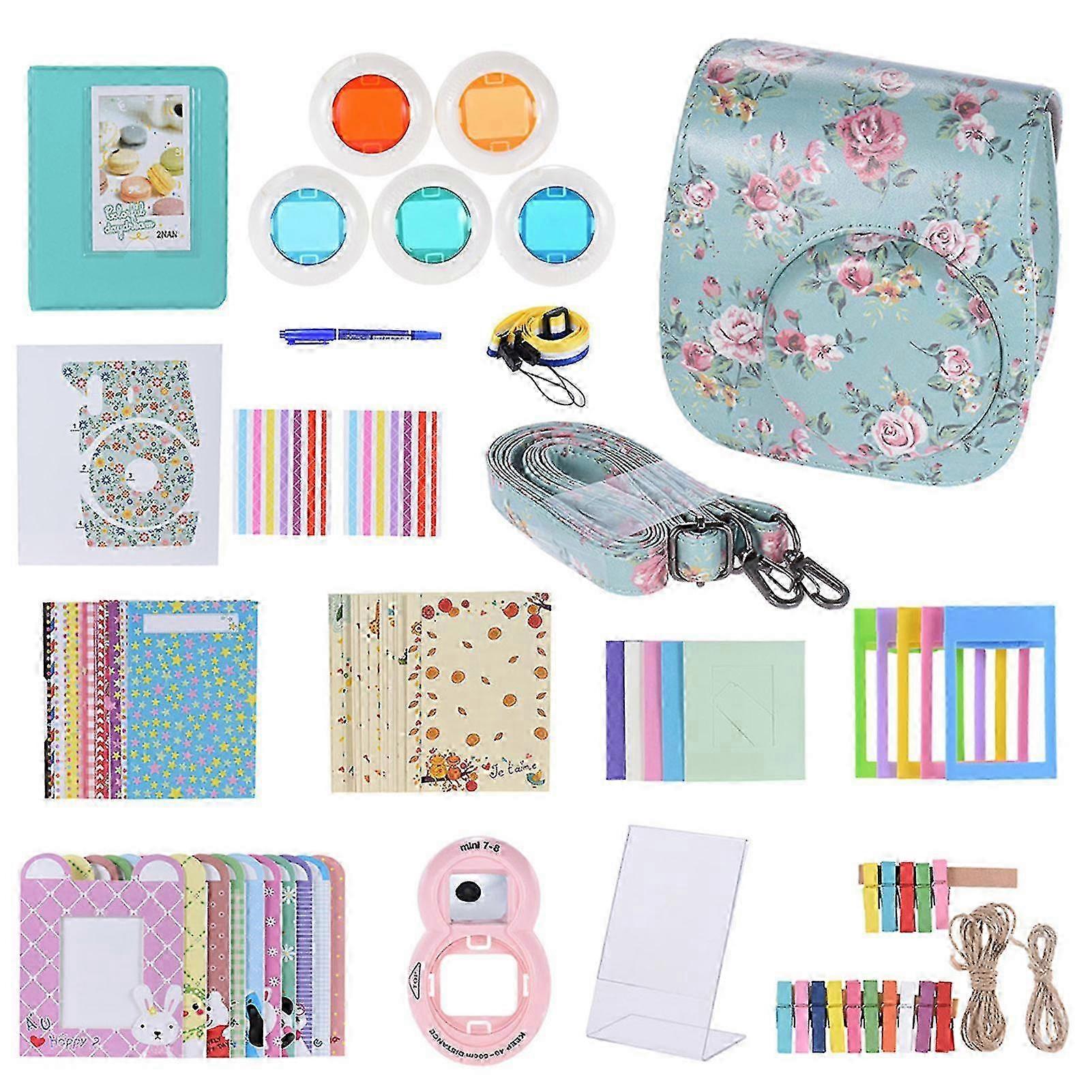14 In 1 Accessories Kit Replacement Mini Camera Case, Strap, Sticker, and Selfie Tools Suitable for Various Camera Brands