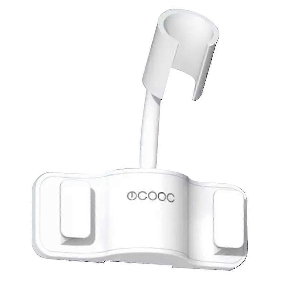 360調整可能なシャワーヘッドホルダー、粘着式ウォールマウントバスアクセサリー-ホワイト