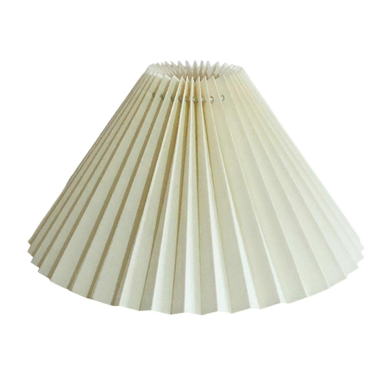Abat-jour plissé en tissu beige pour table, plafonnier, chambre à coucher