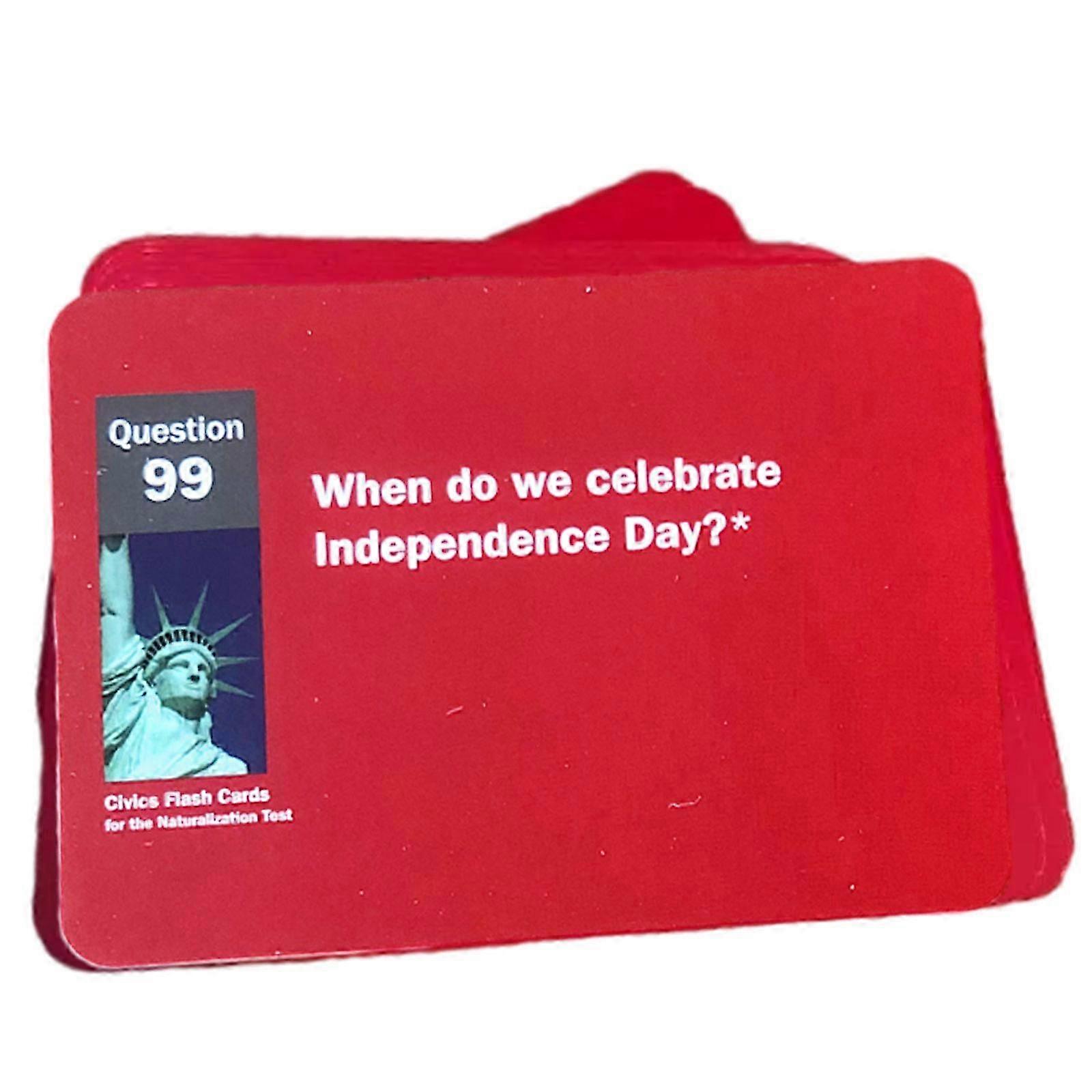 2025 100 Question Civics Flash Cards for US Naturalization Citizenship Test