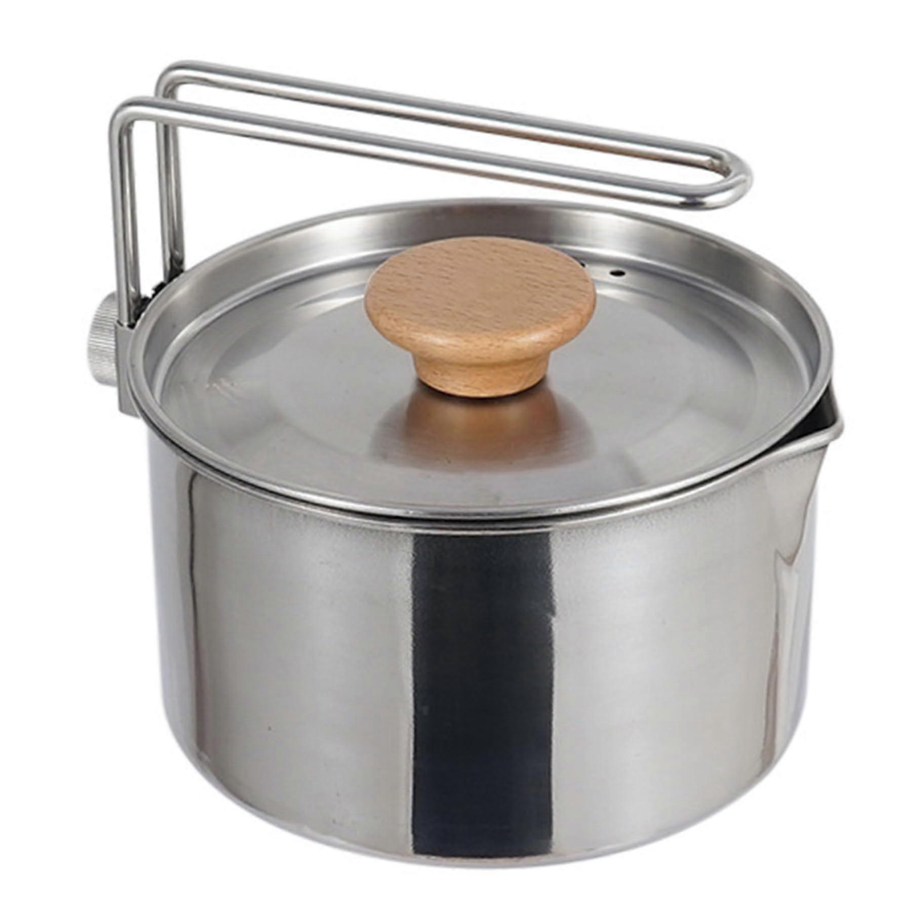 Camping pot for picnic, stainless steel teapot with removable handle, 1L Ref: 7867