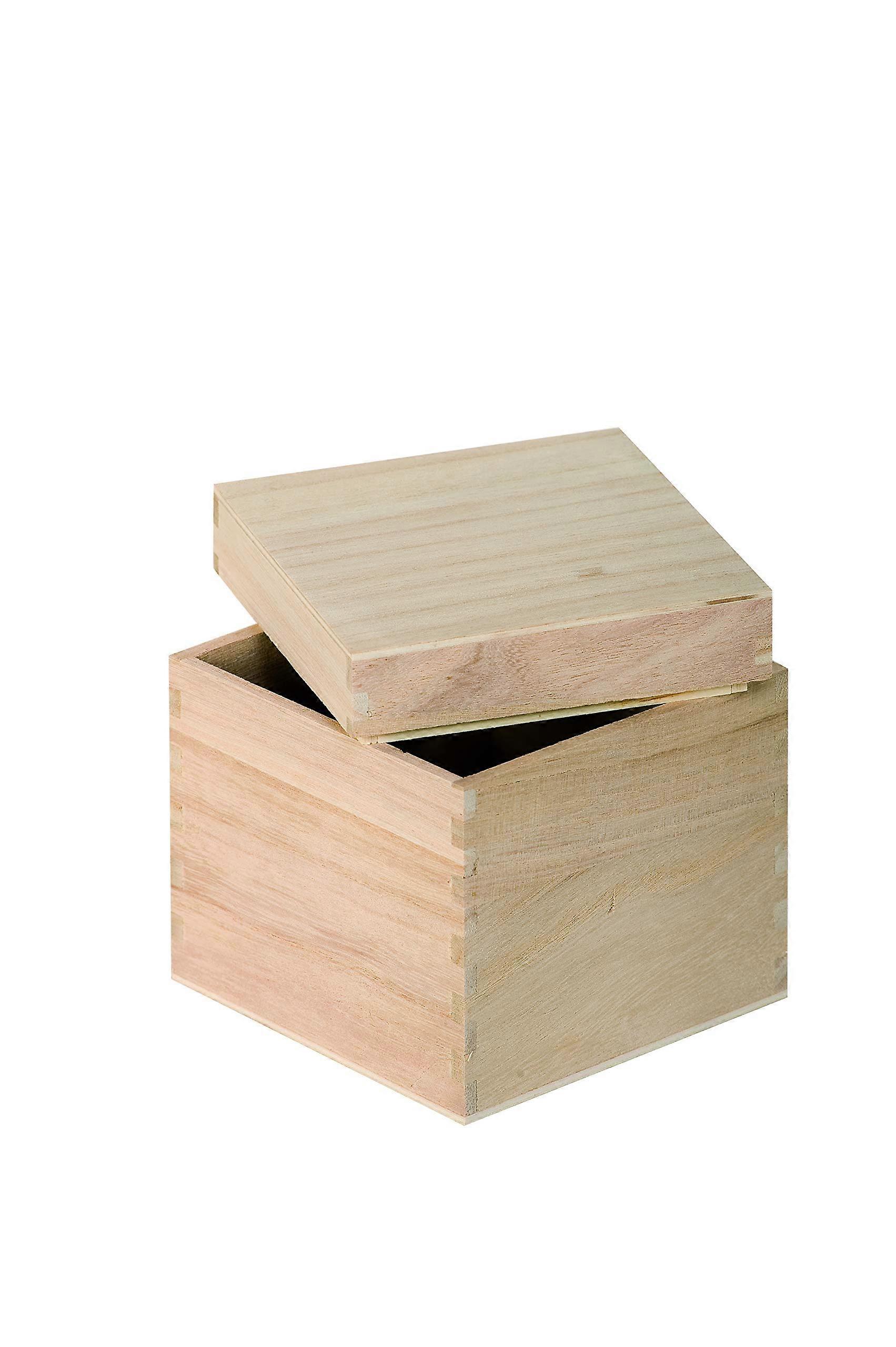 VIBB19 Storage Cube Wooden Beige 12 x 12 x 12 cm