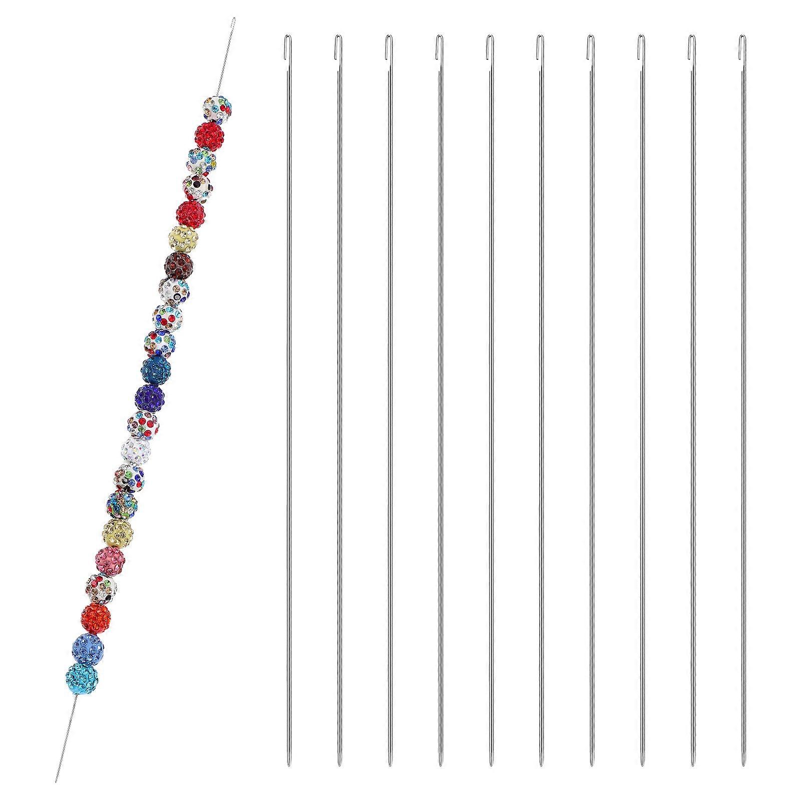 10pcs Portable Bead Threading Needles, Durable Stitching Tools for DIY Jewelry Making, Easy to Use Beading Needles for Home Craft Projects