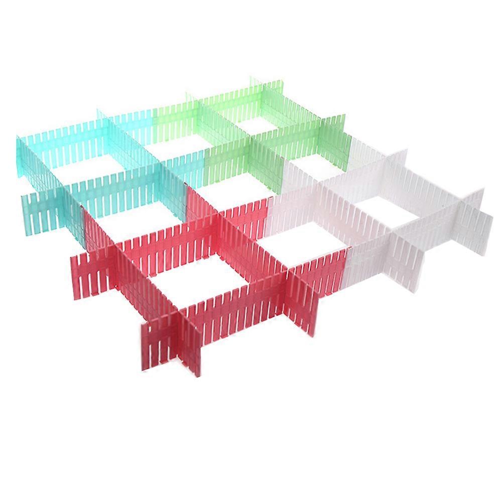 Adjustable Drawer Divider Organizer Storage Solution Rectangular Plastic 31.3x7cm White 12Pcs