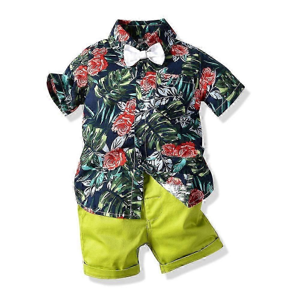 Children's Set Kids Clothing Multi-colour Summer Short Sleeved Cardigan Casual Shorts Multiple Sizes Available