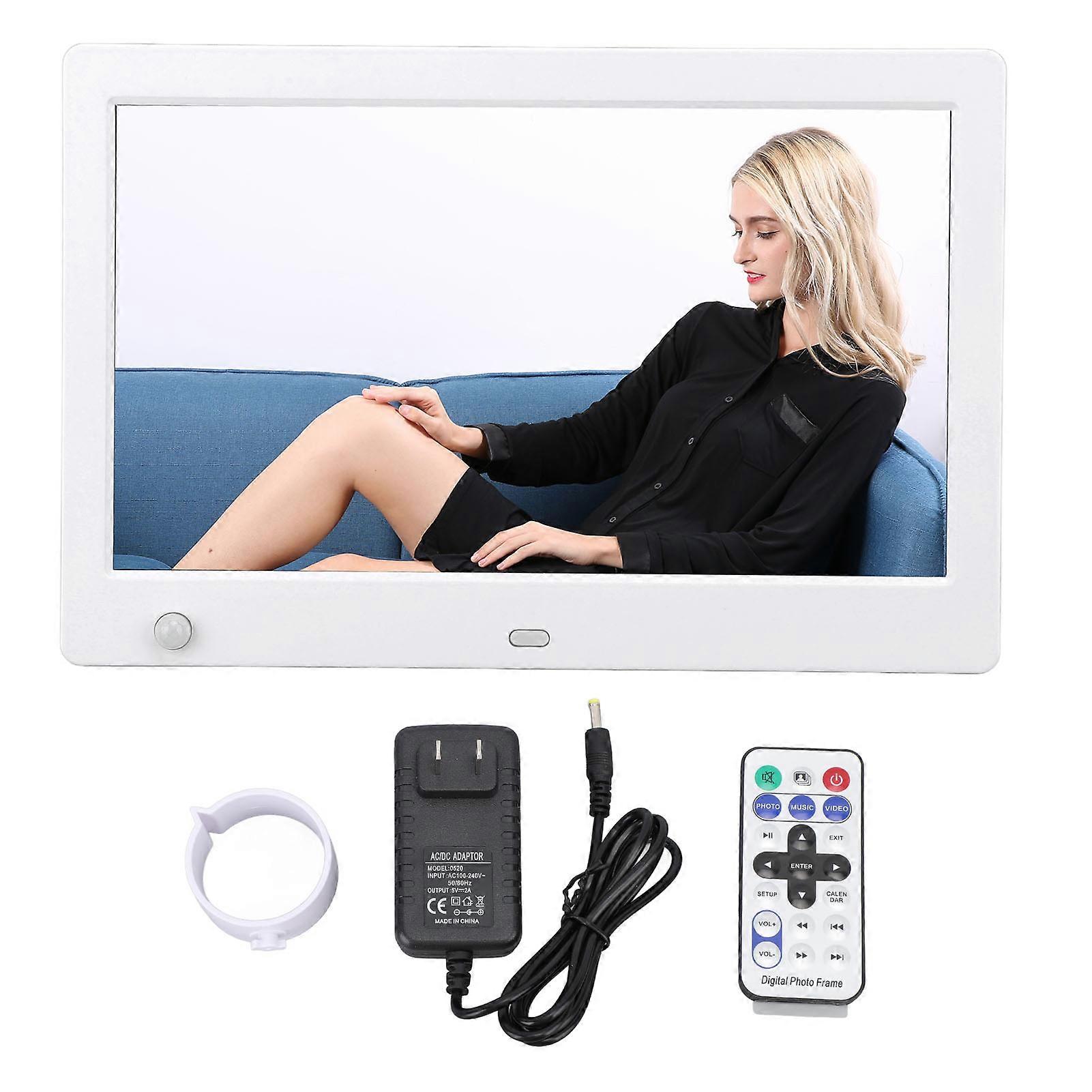 10" LED Digital Photo Frame, 1024x600, Motion Sensor, Remote Control, USA Plug
