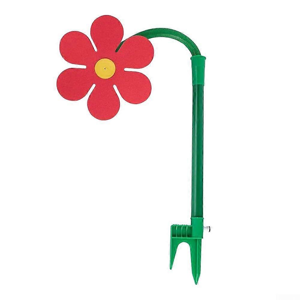 Garden Sprinkler with Rotating Nozzle, Sunflower Design, Durable ABS Material, Red Color Gardening Tool