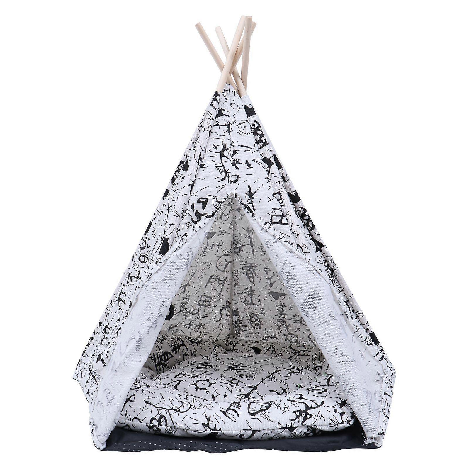 Puppy House Pet Tent Detachable Oxford Cloth for Pets Cats Dogs Small Animals Triangle Shape 49X31X60CM 1Pack