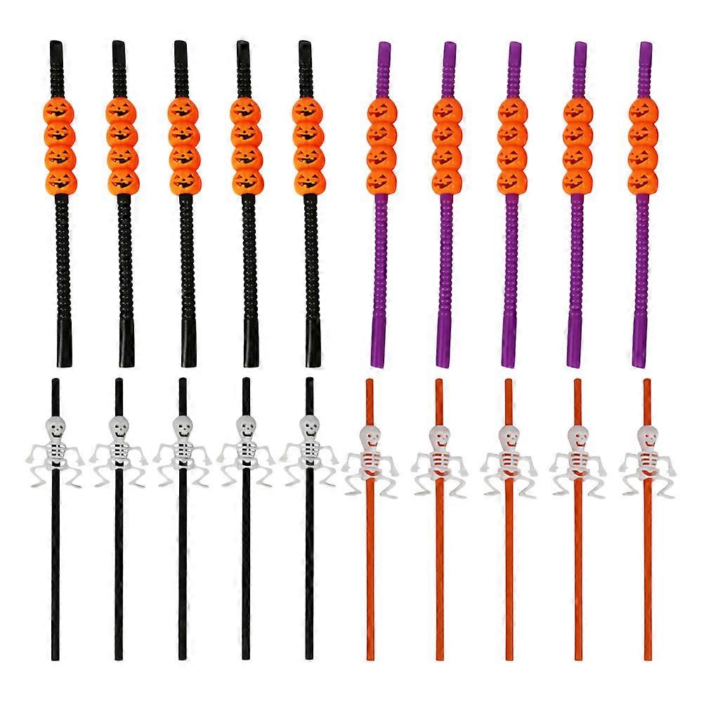 Creative Halloween Straws For Event Decoration Drink Enthusiasts 20Pcs