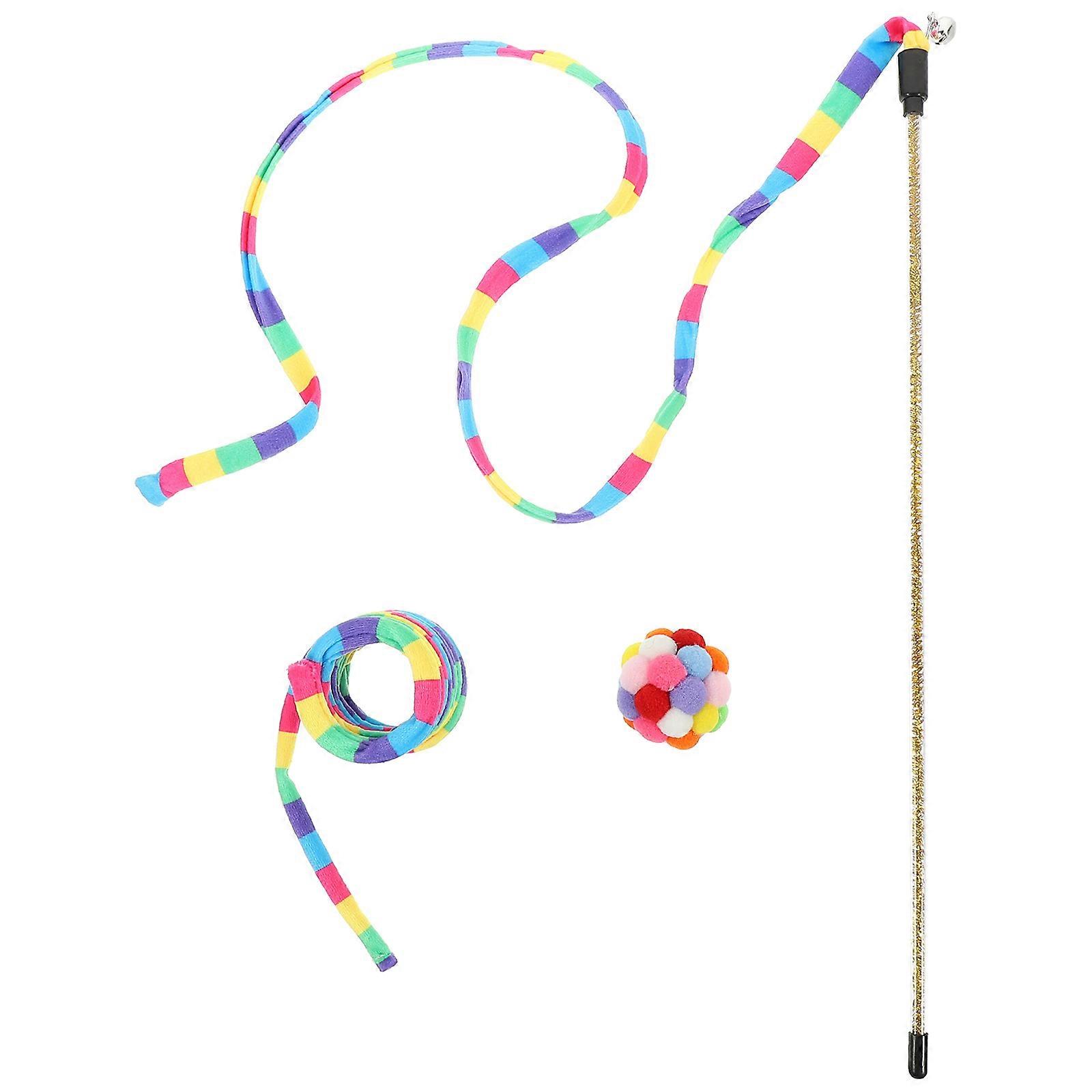 Interactive Cat Set Teasing Interesting String Stick For Indoor Play 1Set
