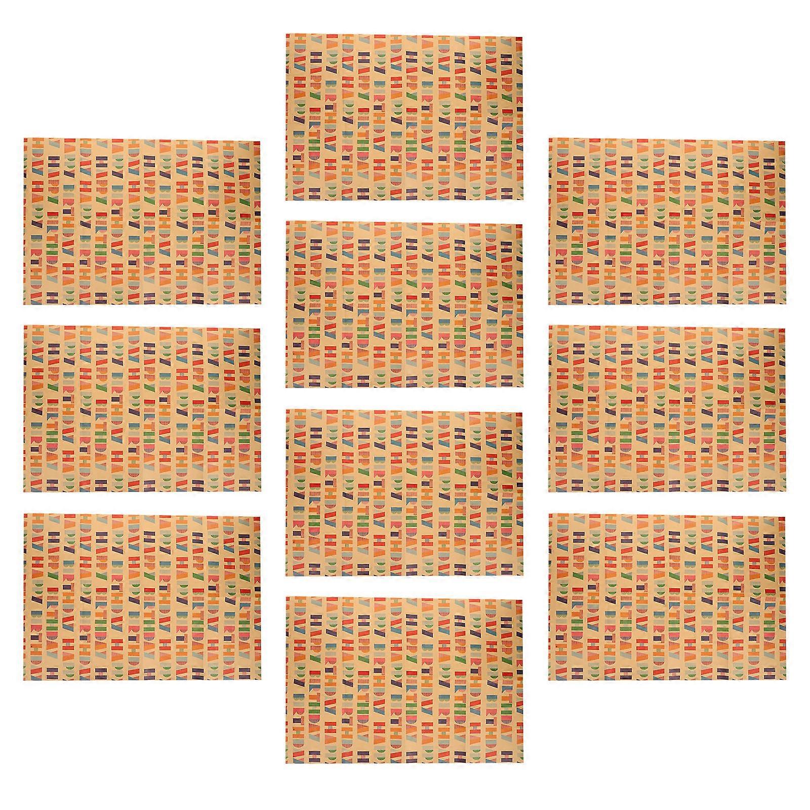 Present Wrapping Paper Special Occasions Decorative Paper Brown 70.00X50.00X0.01Cm 10Pcs