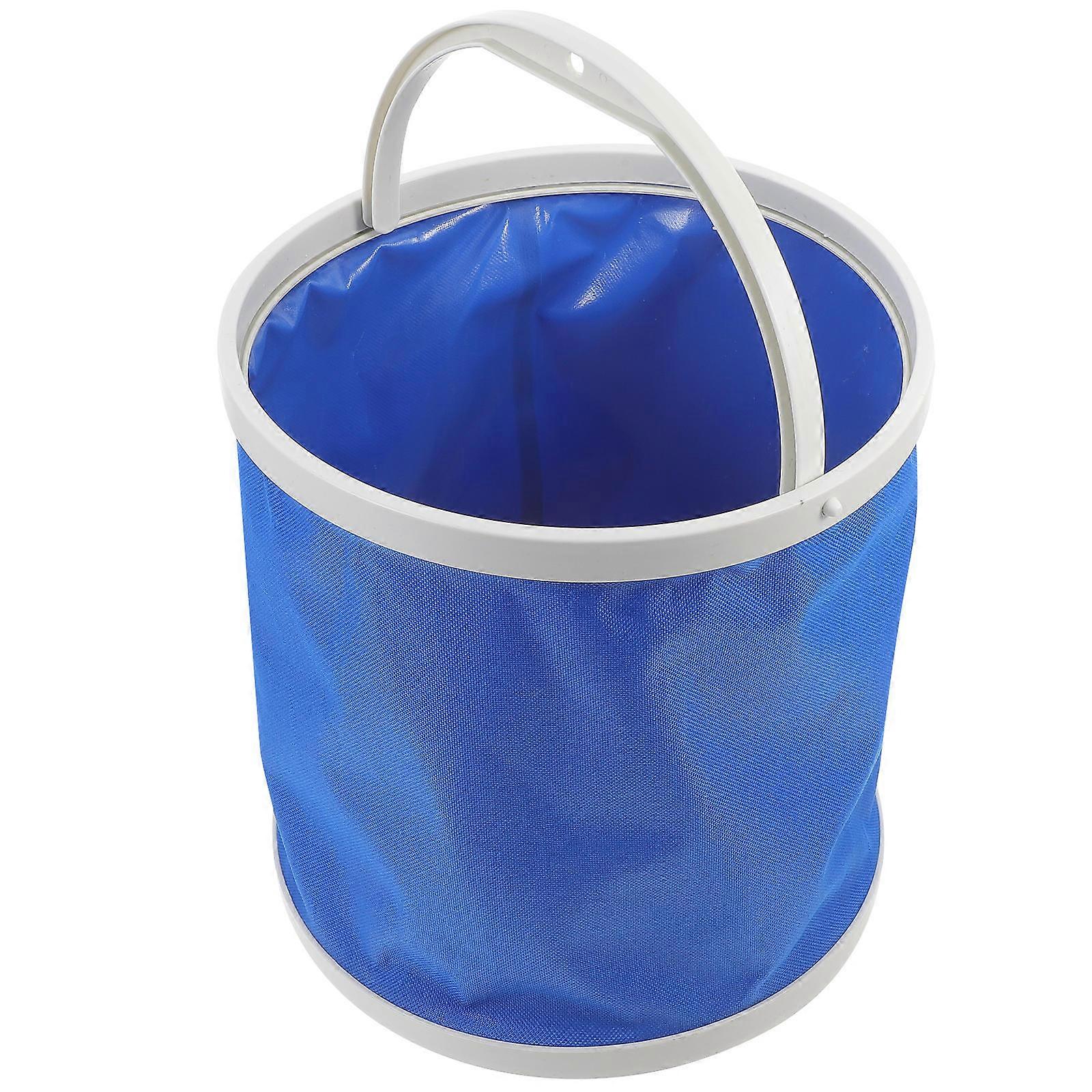 Foldable Water Bucket Portable Fishing Water Pail Space Saving Outdoor Storage Container Blue 24.00X23.70X23.70CM 1Pack