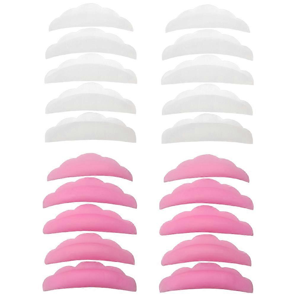 Silicone Lash Pad Standard Eyelash Stickers Curling Pink 4.7x1.5cm 20Pairs