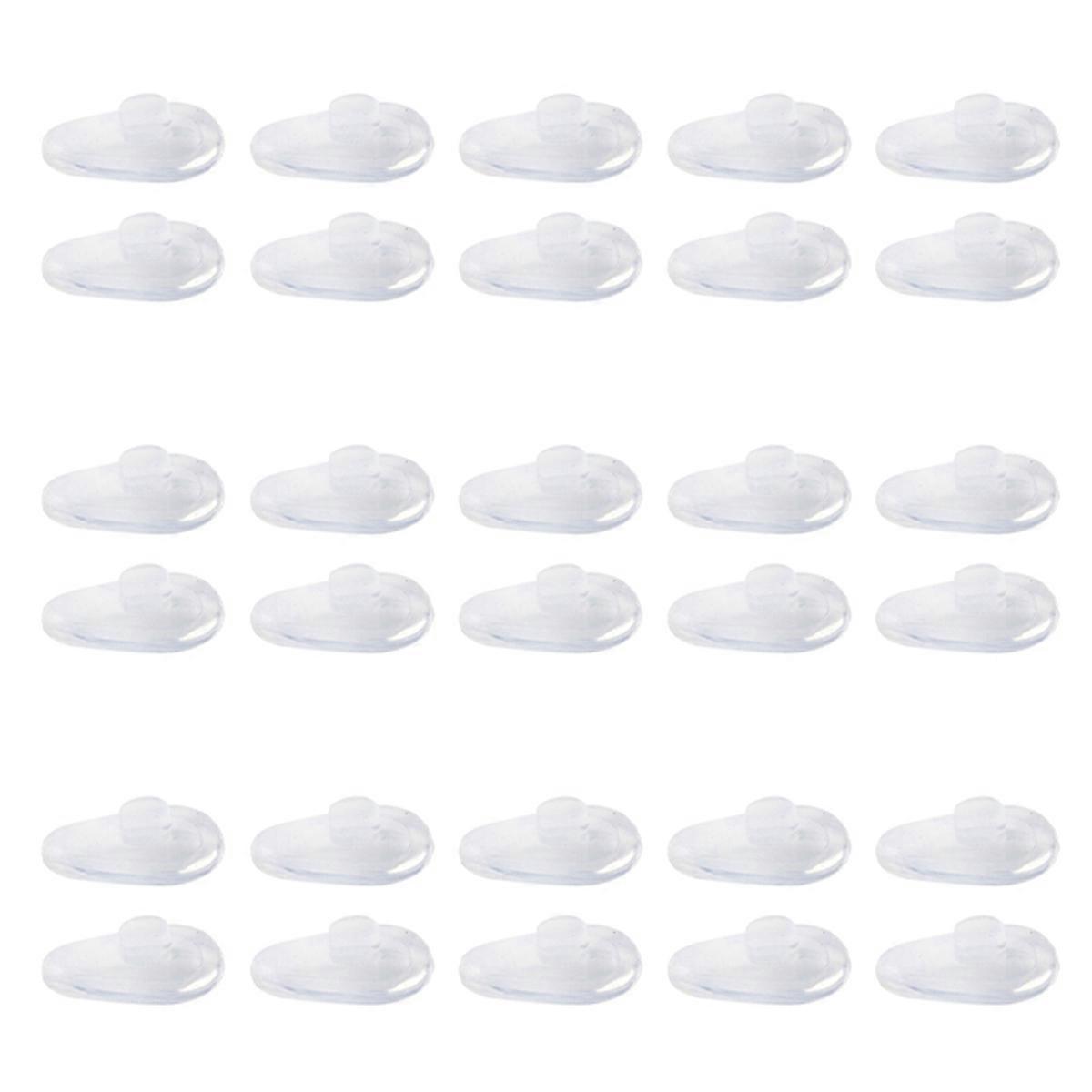 Weich Ovaler Push in Silikon Nasenpad (Transparent, 5 Paar)