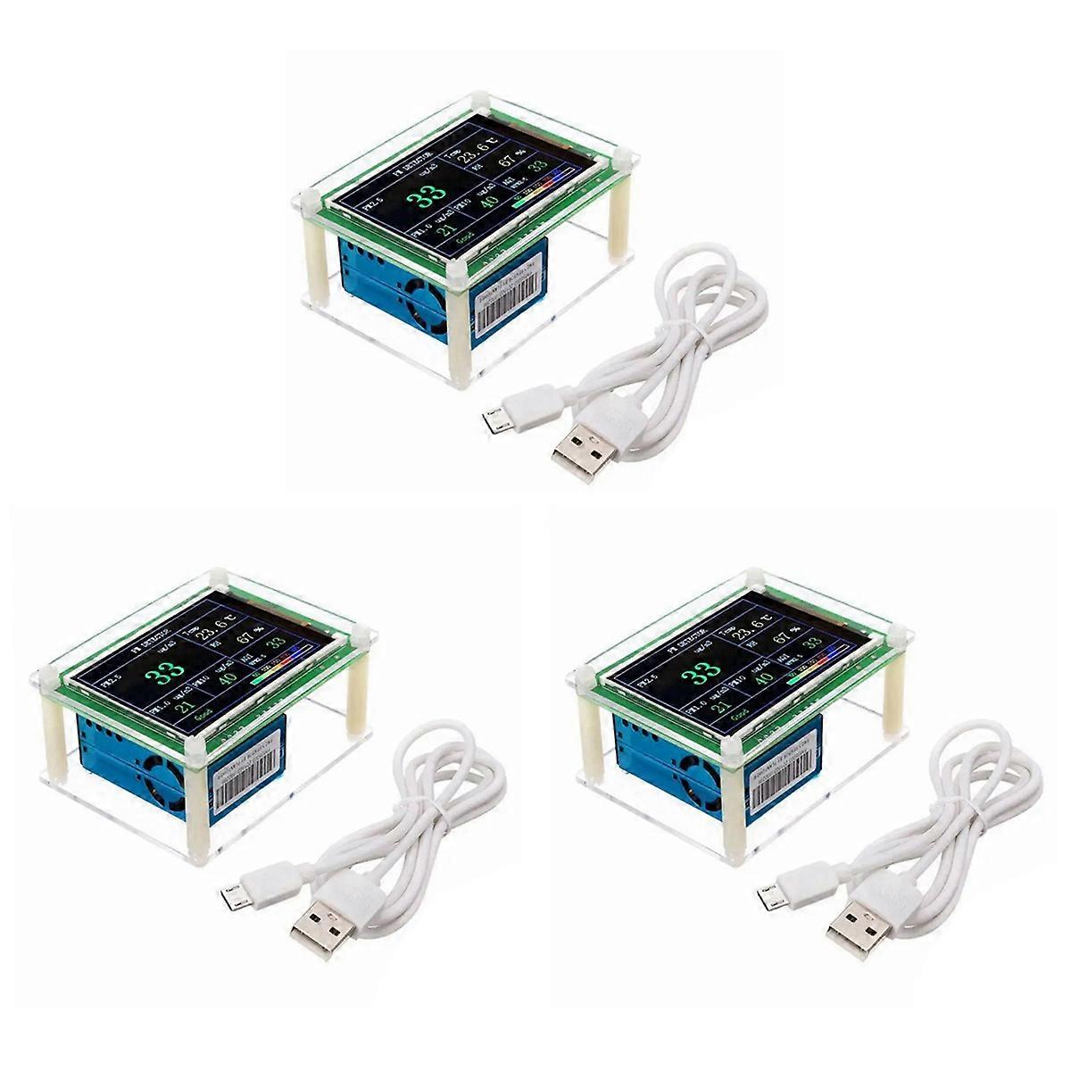 3X PM1.0 PM2.5 PM10 Detector Module Air Quality Dust Sensor Tester Detector Support Export Data Moni