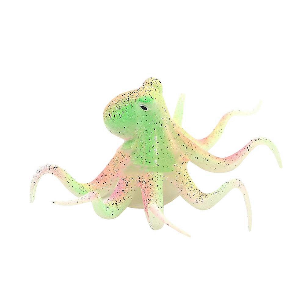 Glow Octopus For Fish Tank Aquarium Modeling Night Fluorescent Simulation Octopus Green Shelter 1Pack