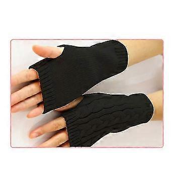 Ladies Girl Mitten Winter Unisex Arm Warmer Elbow Long Fingerless Knit Gloves